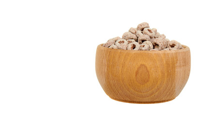Loop cereal, breakfast food. Crunchy snack with oat and corn.