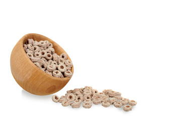 Loop cereal, breakfast food. Crunchy snack with oat and corn.