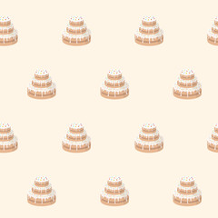 Wrapping paper - Seamless pattern of cake, cupcake and muffin for vector graphic design
