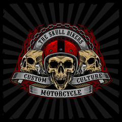helmet skulls biker vector design