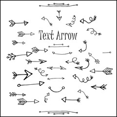 vector set of drawn arrow pointers