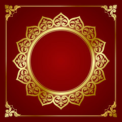 Vector Decorative Line Thai Art Frame For Design Template.