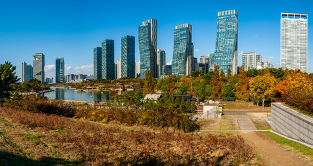 This is Songdo Central Park in Incheon, Korea.