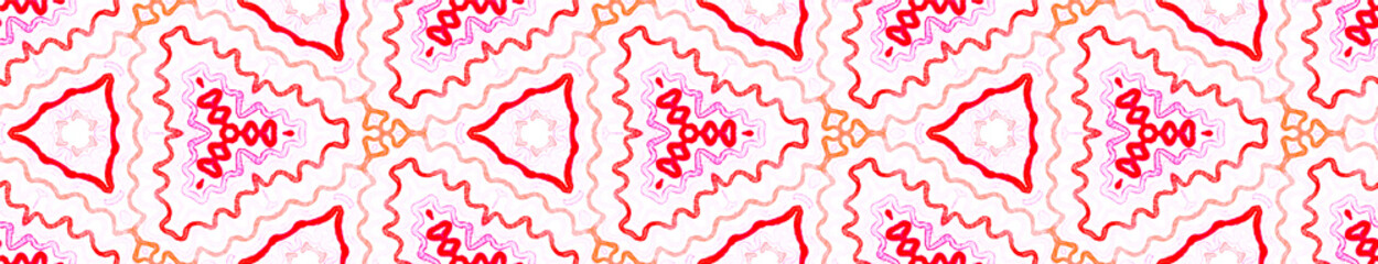 Pink red Seamless Border Scroll. Geometric Waterco