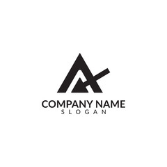initials logo letter A with black color vector design