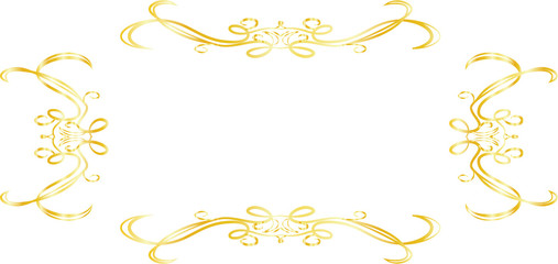 Gold Horizontal rectangular antique pattern frame