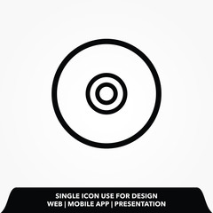 Outline cd icon.Best cd vector, illustrated icon