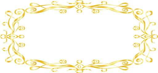 Gold Horizontal rectangular antique pattern frame
