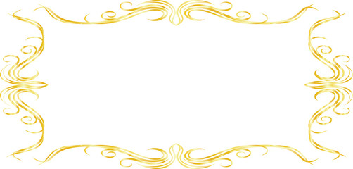 Gold Horizontal rectangular antique pattern frame