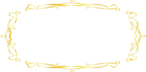 Gold Horizontal rectangular antique pattern frame