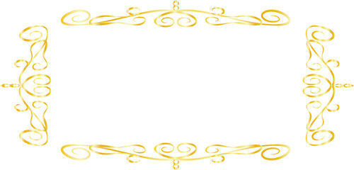 Gold Horizontal rectangular antique pattern frame