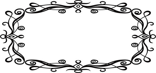 Horizontal rectangular antique pattern frame