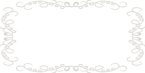 White Horizontal rectangular antique pattern frame