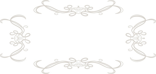 White Horizontal rectangular antique pattern frame