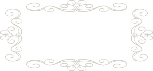 White Horizontal rectangular antique pattern frame