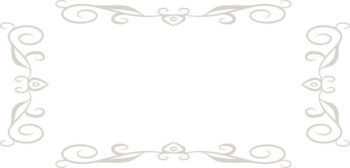 White Horizontal rectangular antique pattern frame