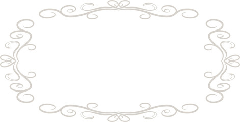 White Horizontal rectangular antique pattern frame