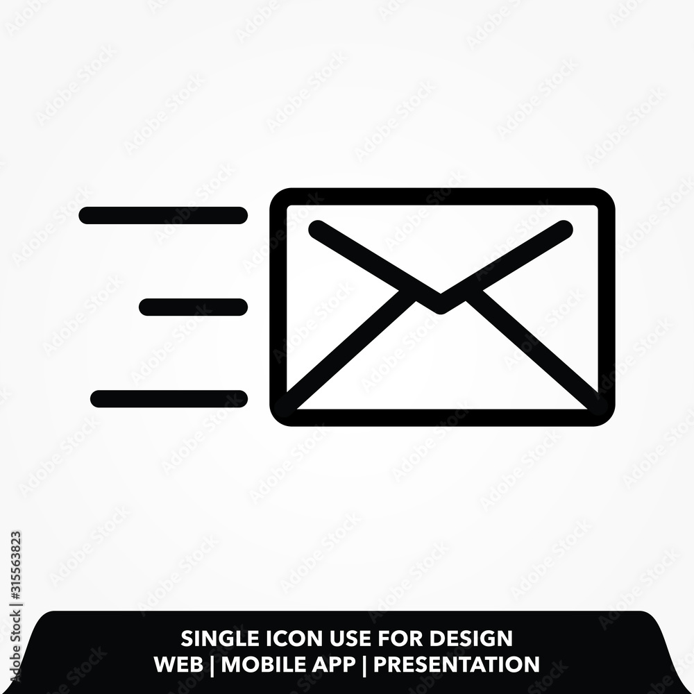 Poster outline send email message icon.send message vector illustration