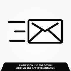 Outline send email message icon.send message vector illustration