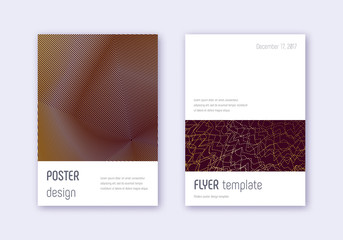 Minimalistic cover design template set. Gold abstr