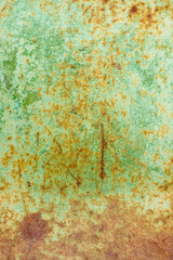 Rusty Green Painted Iron Surface for Backgrounds