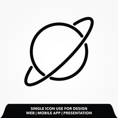 saturn line icon.saturn vector illustration © suldev