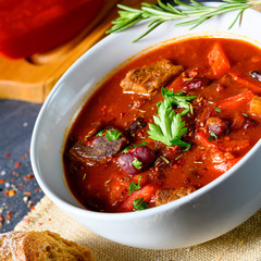 Spicy Mexican style beef with beans