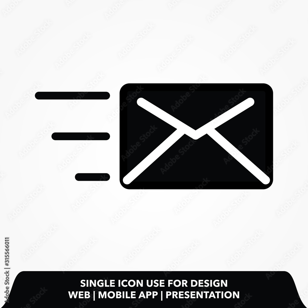Poster send message icon.send message vector illustration