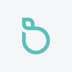 abstract Initial letters B with leaf concept. logo mono line concept - vector © gemilang