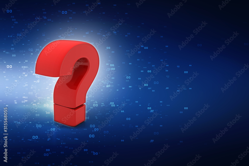 Poster 3d rendering question mark