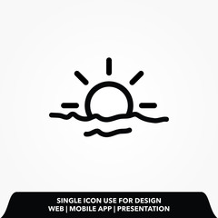 sunset or sunrise icon vector illustration