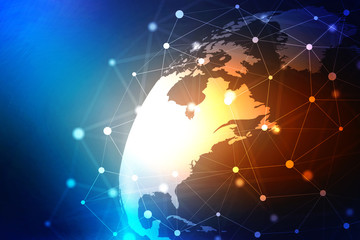 2d illustration world map abstract background