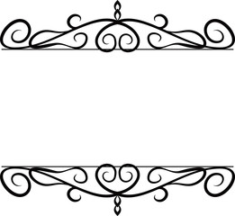 Top and bottom antique pattern frame