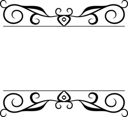Top and bottom antique pattern frame