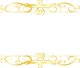 Gold Top and bottom antique pattern frame