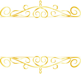 Gold Top and bottom antique pattern frame