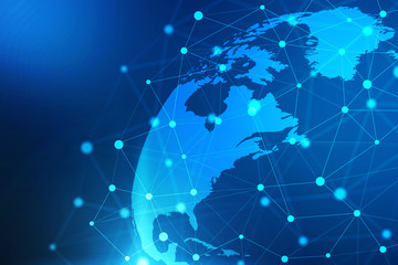 2d illustration world map abstract background