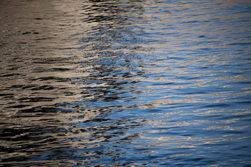 Abstract water reflection with beautiful waves. Background shot.