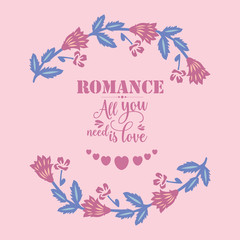 Beautiful crowd of leaf and floral frame, for elegant romance invitation card design. Vector