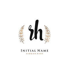 RH Initial handwriting logo vector	