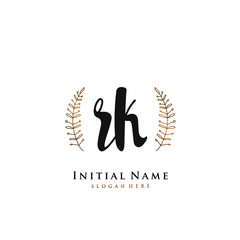RK Initial handwriting logo vector	