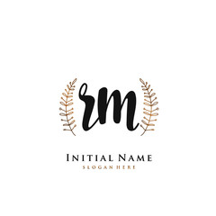 RM Initial handwriting logo vector	