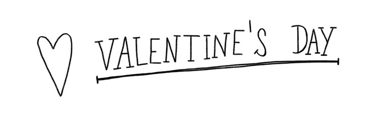 Valentines day hand drawn typography illustration.