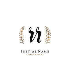 RR Initial handwriting logo vector	