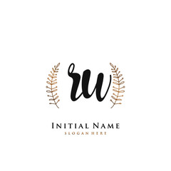 Obraz premium RW Initial handwriting logo vector 