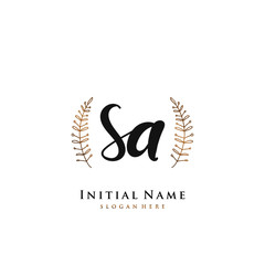 SA Initial handwriting logo vector	