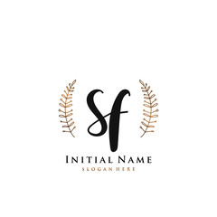 SF Initial handwriting logo vector	