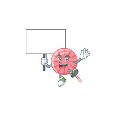 An icon of pink round lollipop cartoon character style bring board - 315575054