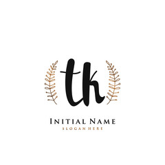 TK Initial handwriting logo vector	