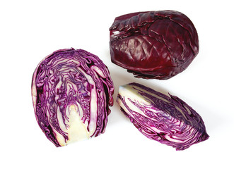 Fototapeta premium red cabbage isolated on white backrgound